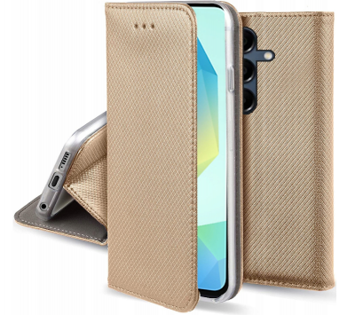 HTDMOBILES Housse Pour Samsung Galaxy A17 5g - Etui Coque Pochette Portefeuille + Film Ecran - Or Magnet