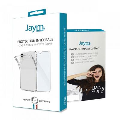 JAYM  - Pack Int&eacute;gral Coque + Verre pour Samsung Galaxy S22 Plus - Coque Souple Transparente et R&eacute;sistante + Verre de protection renforc&eacute; - Plat 2.5D - Neuf