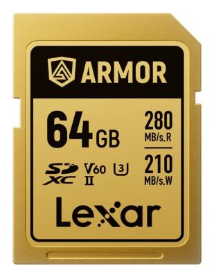 LEXAR  Carte M&eacute;moire Sdxc Pro Gold Series Armor Uhs-ii 64gb V60 Ip68