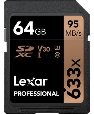 LEXAR  SDXC Card 64Go / GB Professional 633x UHS-I V30 U3