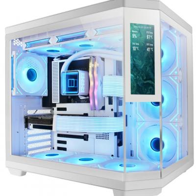 MARS GAMING  MC3TCORELCDW unit&eacute; centrale Midi Tower Blanc - Neuf