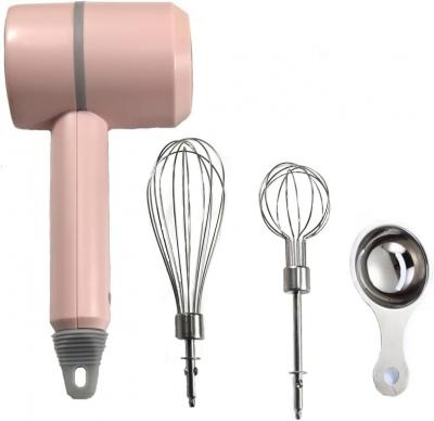 VENDOS85 Mixeur Manuel Sans Fil Portable Rose 3 Vitesses