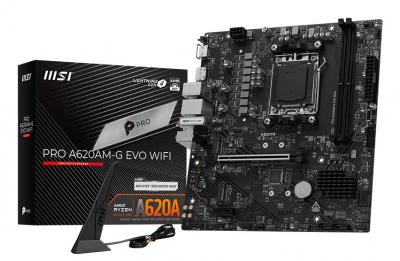 MSI  Pro A620AM-G EVO WIFI AMD A620A Emplacement AM5 micro ATX - Neuf