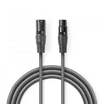 NEDIS  C&acirc;ble DMX num&eacute;rique 110 Ohms OS XLR 3 broches m&acirc;le 0,5 Gris