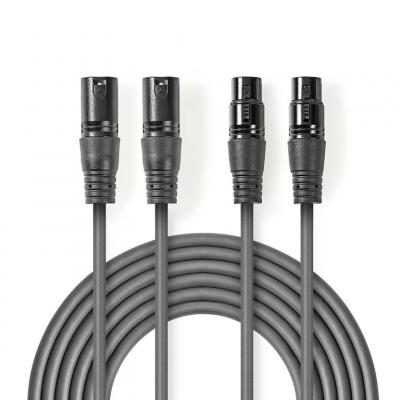 NEDIS  C&acirc;ble Audio XLR compress&eacute; 2 x XLR 3 Broches m&acirc;le