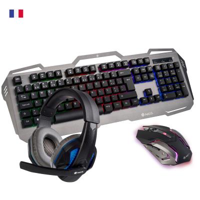  NGS GBX-1500 - Gaming Pack - clavier, souris et kit d'oreillette - backlit - USB - Fran&ccedil;ais 