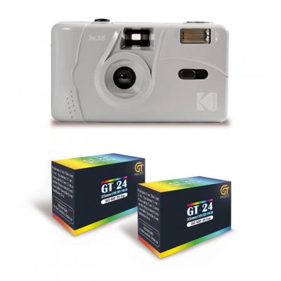 KODAK Pack M35 Gris - Appareil Photo Argentique 35mm + 2 Pellicules Couleur GT24