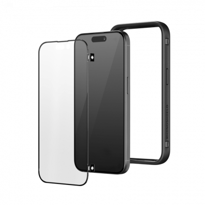 RHINOSHIELD Pack Gamer Pour Iphone 15 Pro Protection &Eacute;cran / Coque Bumper Rhinobuff Noir 