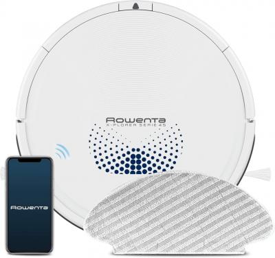 ROWENTA Robot aspirateur laveur blanc autonomie 150 min 