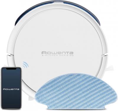 ROWENTA Robot aspirateur laveur blanc multi-surfaces 