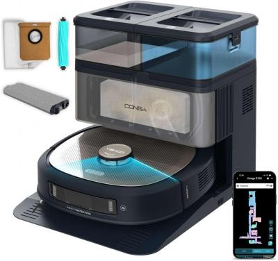 CECOTEC Robot aspirateur laveur noir 20000 Pa 