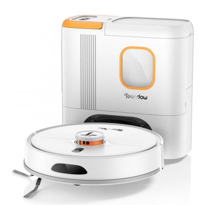 TEENDOW  D20S MAX+ Robot Aspirateur 6000Pa, 5000mAh, 180min, 70dB, 250ML bac et r&eacute;servoir eau