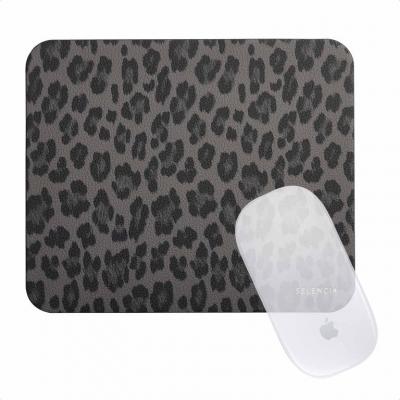 SELENCIA  Sabi Tapis de Souris en Similicuir imprim&eacute; panth&egrave;re - 20 x 24 cm - Midnight Black