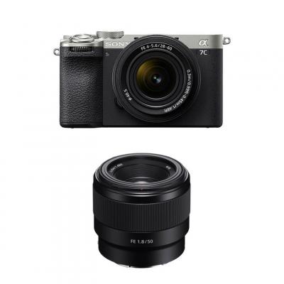 SONY  ALPHA 7C II Silver + Objectif FE 28-60mm f/4-5.6 + FE 50mm f/1.8