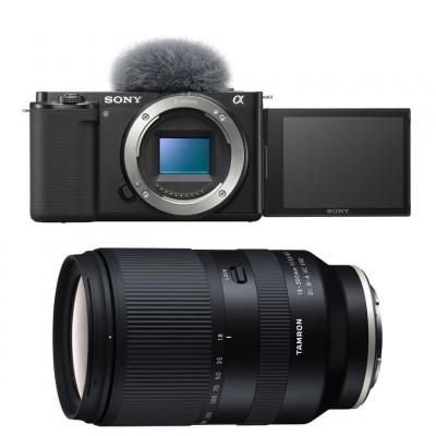 SONY  appareil photo hybride alpha zv-e10 noir + tamron 18-300 vc noir 