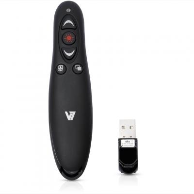 V7 Professional Wireless Presenter - T&eacute;l&eacute;commande de pr&eacute;sentation - 5 boutons - RF