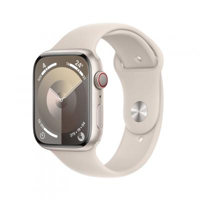 Montre connect&eacute;e APPLE WATCH 45mm Alu/Lumi&egrave;re stellai Serie9 M/L Cel