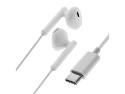 AVIZAR Ecouteurs Filaires USB-C Intra-auriculaires Son Clair Micro T&eacute;l&eacute;commande Blanc