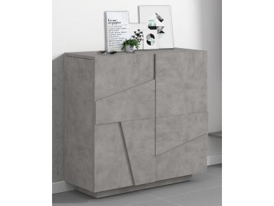 Meuble &agrave; chaussures avec 2 portes effet bois gris ardoise