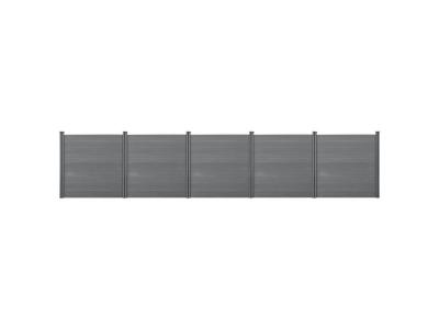 NEU.HOLZ  Cl&ocirc;ture Brise Vue Brise Vent Bois Composite (WPC) Gris 183 x 879 cm
