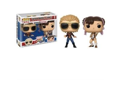 2 Figurines Funko Pop! Marvel VS Capcom : Captain Marvel VS Chun-Li