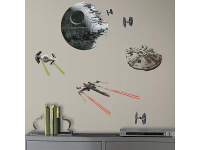 ROOMMATES  Stickers STAR WARS CLASSIC SPACESHIPS repositionnables 4 feuilles de 10,1cm x 44,1cm