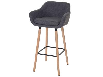 Mendler 2X Tabouret de Bar Malm&ouml; T381 - Tissu, Gris