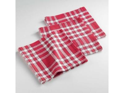 DOUCEUR D INTERIEUR Lot de 3 serviettes de table coton tiss&eacute; Traditio - 45 x 45 cm - Rouge