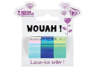GRAINE CREATIVE ON A TOUS DU TALENT Graine Creative 3 Tapes IRIDESCENT Blanc Bleu Vert 15mmx5m
