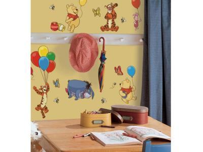 RoomMates stickers muraux Winnie l'ourson vinyle 38 pi&egrave;ces