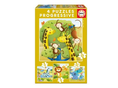 GENERIQUE Educa Borras 12-16-20-25 Pieces Wild Animals Puzzle Dor&eacute; 3-6 Years