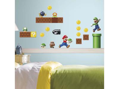 ROOMMATES  stickers muraux super mario bros junior vinyl 45 pi&egrave;ces