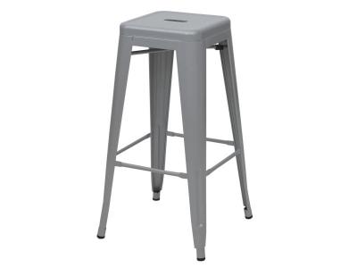 Mendler 4X Tabouret de Bar HWC-A73, Chaise de comptoir, m&eacute;tal, empilable, Design Industriel - Gris