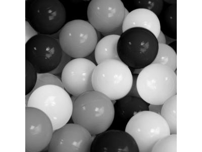 MONSIEUR BEBE Lot de 5 sacs de 100 balles de jeu ou de piscine 5,5 cm - Noir, Gris, Blanc -