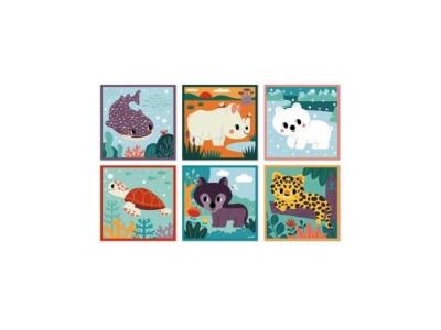 JANOD Puzzle cubes en carton Animaux WWF (9 cubes)