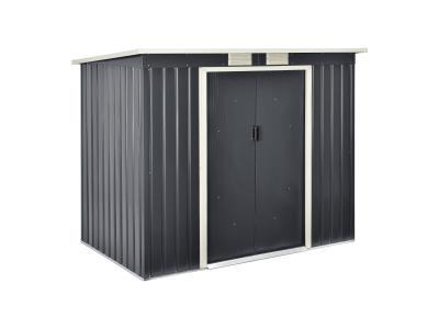 [EN.CASA] Abri de Jardin Toit en Appentis T&ocirc;les en Acier Galvanis&eacute;es Gris Fonc&eacute; 