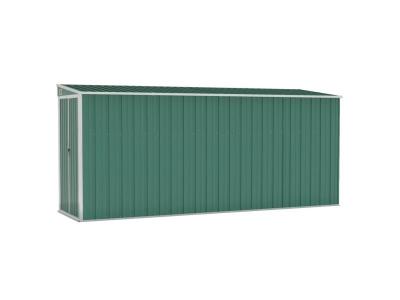 HELLOSHOP26 Abri mural - 118x382x178 cm - Acier galvanis&eacute; vert