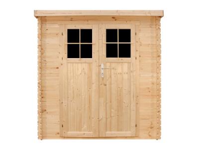 TIMBELA  M311F+M311G Abri de jardin en bois - l204xL142xH200cm / 2.22m2 - AVEC SOL TRAIT&Eacute;