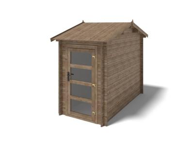 ALTANKA Abri de jardin en bois - 4,50m2 - 1,50x3m - trait&eacute; - ep. 28mm - couleur: marron DOM673 