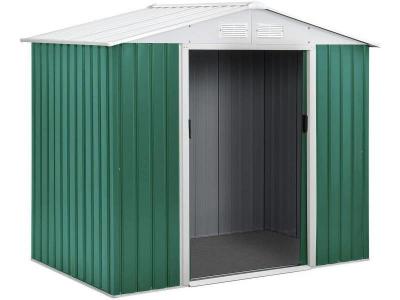 HABITAT ET JARDIN Abri de jardin m&eacute;tal Rosas - 2,71 M&sup2; - Vert et blanc.