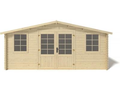 ALTANKA Abri de jardin en bois - 20m2 - 5x4m - Ep. 28mm - Couleur: naturel