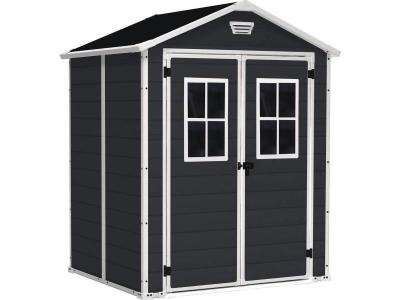 HTTPS: OUTIROR.COM IMG P 9 4 2 2 9422.JPG Abri de jardin Keter en r&eacute;sine Anthracite 2,8 m2 Premium avec plancher