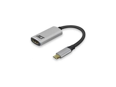 ACT  Adaptateur USB-C vers HDMI 4 K @ 60 Hz, Longueur du c&acirc;ble 0,15 m, bo&icirc;tier en Aluminium