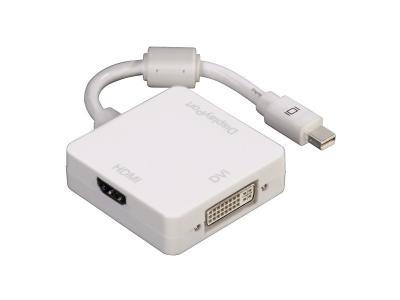 HAMA Adaptateur 3 en 1 mini displayport => dvi, hdmi ou displayport, blanc