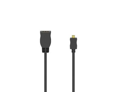 HAMA Adaptateur de c&acirc;ble hdmi, m&acirc;le t.-d (micro)/fem. T.-a, ethernet, dor&eacute;