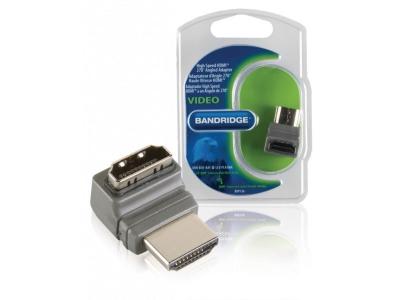 BANDRIDGE Blue - Adaptateur HDMI - HDMI m&acirc;le pour HDMI femelle - connecteur &agrave; 270&deg;