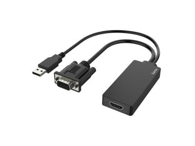 HAMA Adaptateur vid&eacute;o, fiche VGA + USB - f. Femelle HDMI, Full-HD 1080p