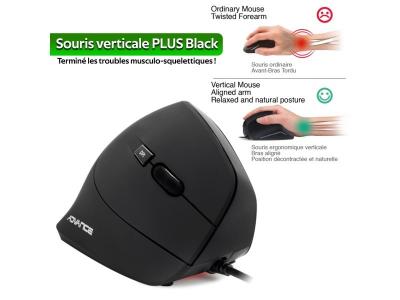 ADVANCE Souris verticale plus filaire ergonomique - 1600 dpi - pr&eacute;serve vos articulations ! S-V185