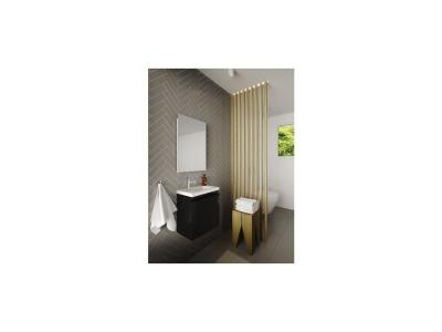 Pack lave mains avec miroir Porto Noir brillant - Marque allibert