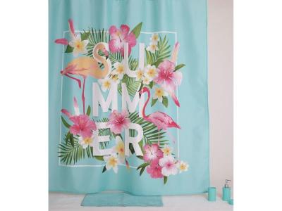ALLIBERT  - Rideau de douche tropical AKINA - 180 x 200 - Bleu - Akina